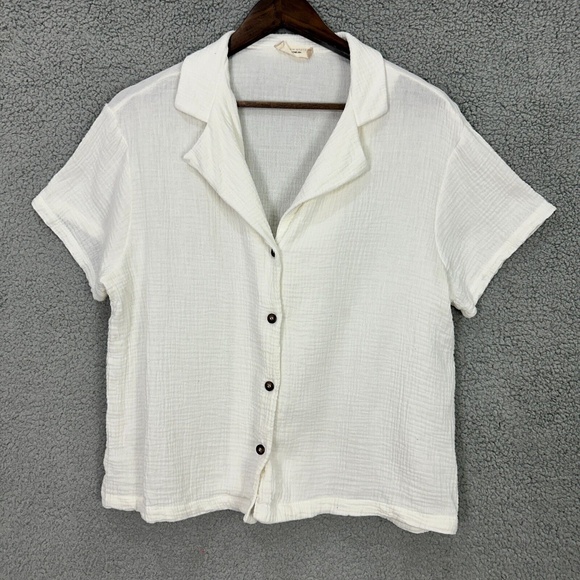 Altar'd State Tops - Altard State Button Shirt Womens S White Gauze Cotton Top Cottage Costal Resort
